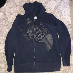 The North Face zip up hooded sweatshirt